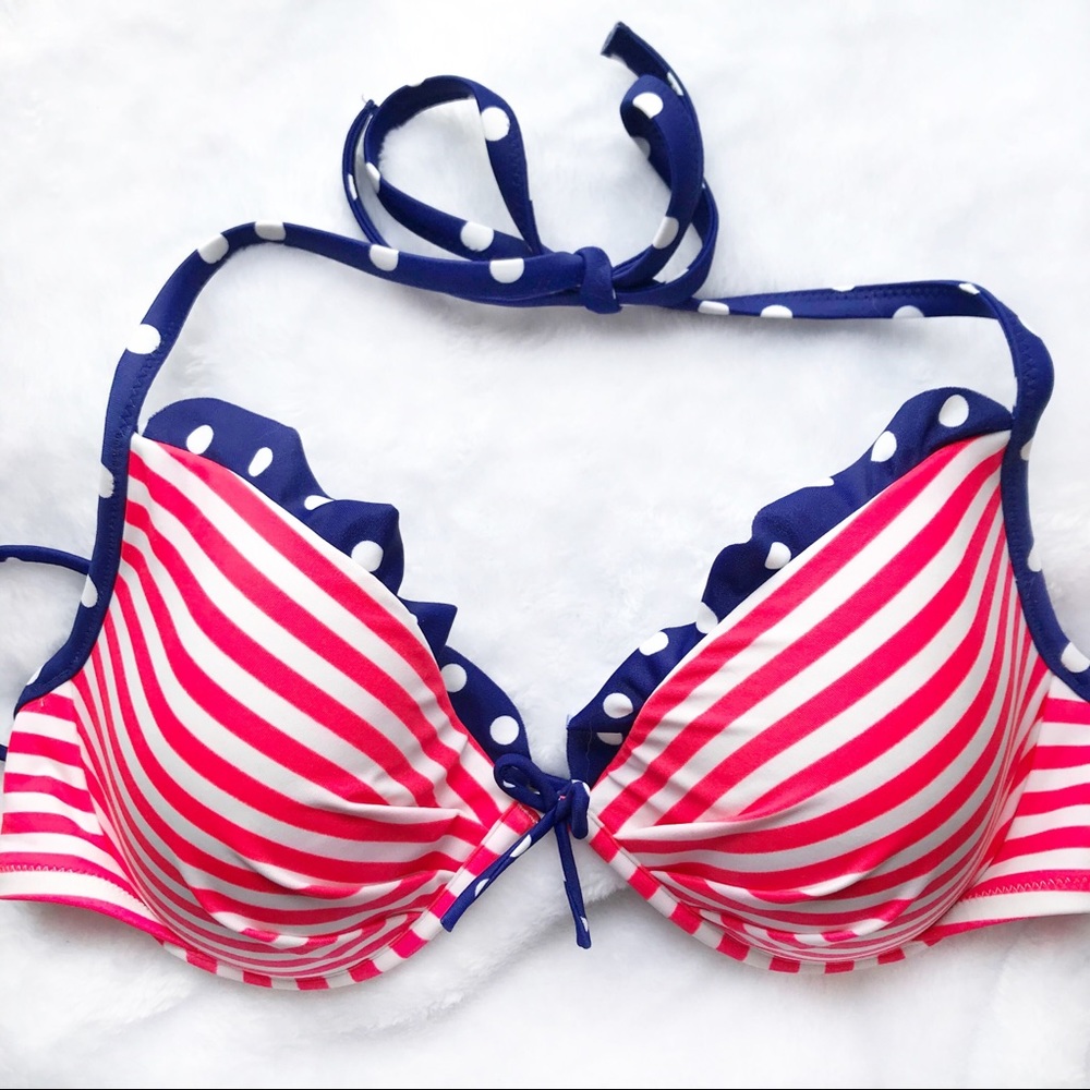 Victoria Secret Ruffles & Polka Dot Bikini Top 👙